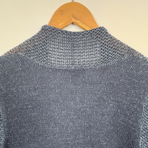 J Jill Womens Wool Tie Cardigan Duster Sweater Sz L Open Knit Beach Office NWOT - Picture 7 of 14